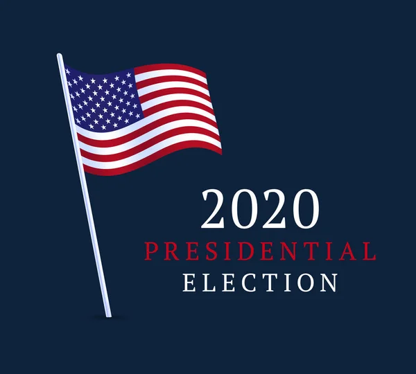 美国投票的横幅 2020年美国总统选举大旗 带有美国国旗的2020年选举背景投票 — 图库矢量图片