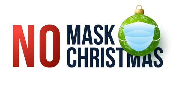 Ingen Mask Ingen Jul God Jul Och Gott Nytt Nytt — Stock vektor