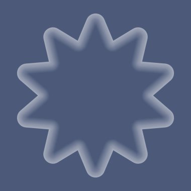 Işıldayan rozet çerçevesi. Modern grafik projeleri için içsel ışıltılı, asgari vektör trend tasarım öğesine sahip soyut minimal çerçeve.