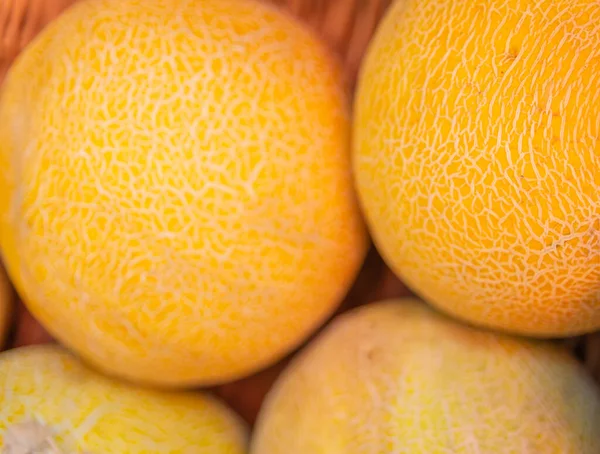 Melonen Laden Reife Gelbe Melone — Stockfoto