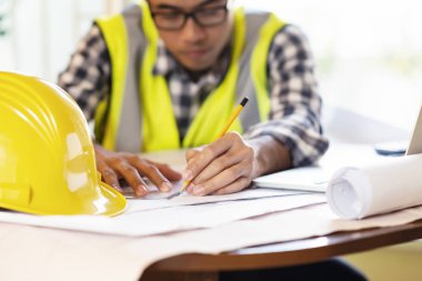 Blueprint.engineer Müfettiş işyerinde çalışan mimar 