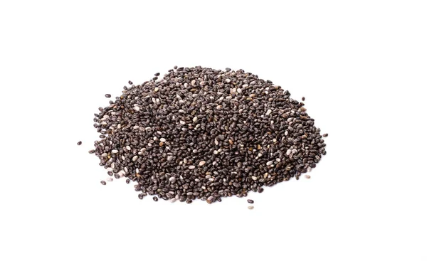 Pile Organic Chia Seeds Rich Omega Fatty Acids Side View — Stock Photo, Image