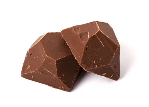 Chocolates Escuros Isolados Sobre Fundo Branco Chocolate Confeitaria Temperado — Fotografia de Stock
