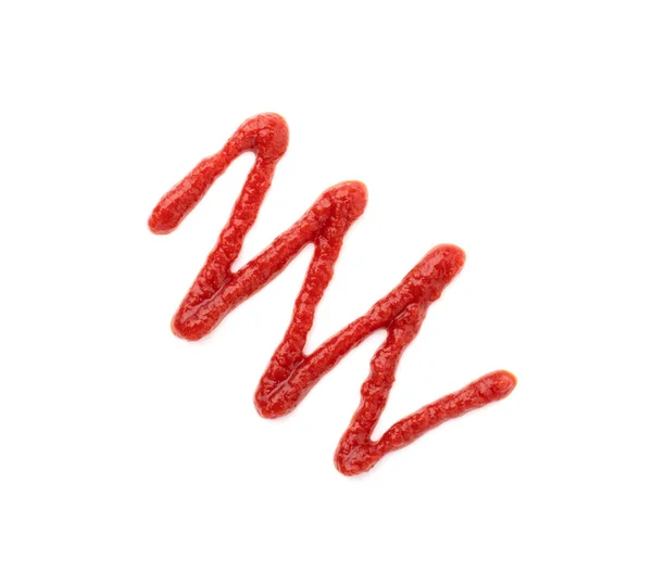 Des Éclaboussures Ketchup Isolées Sur Fond Blanc Sauce Tomate Motif — Photo