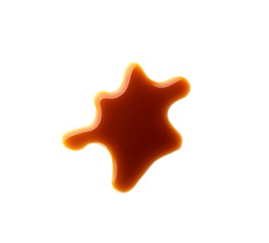 Beyaz arka planda izole edilmiş balzamik sirke. Soya sosu damlaları ve sıçramaları