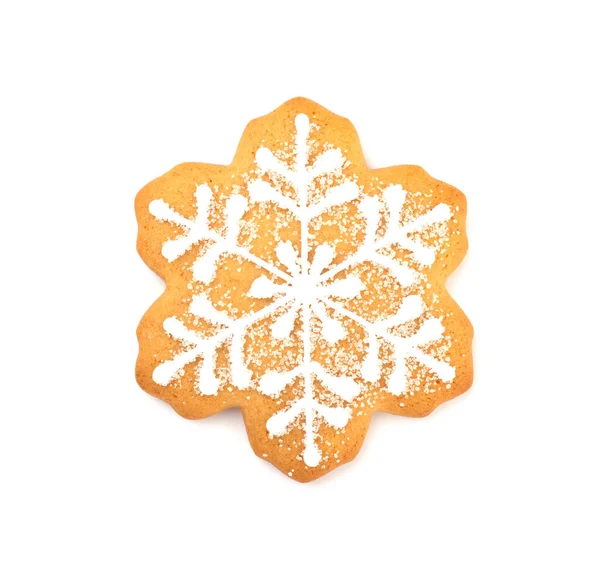 Gengibre Natal Biscoitos Mel Forma Floco Neve Coberto Com Gelo — Fotografia de Stock