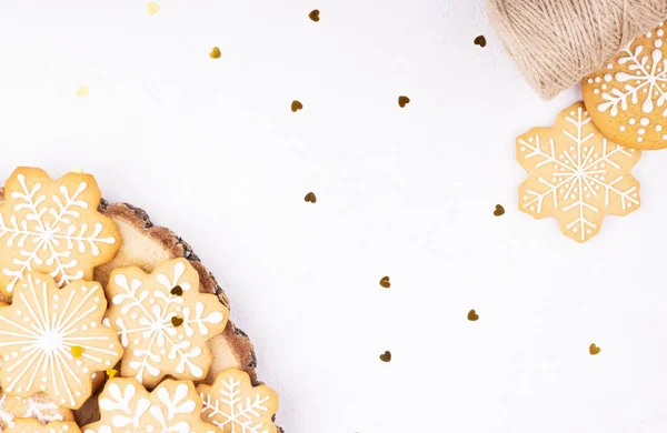 Christmas ginger and honey cookies on a white background. new year\'s holiday treat