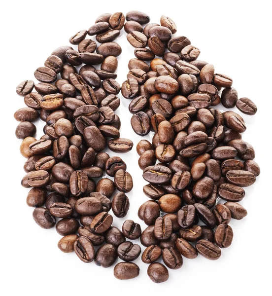 Kahve Çekirdekleri Beyaz Arka Planda Izole Edilmiş Büyük Bir Tahıl — Stok fotoğraf