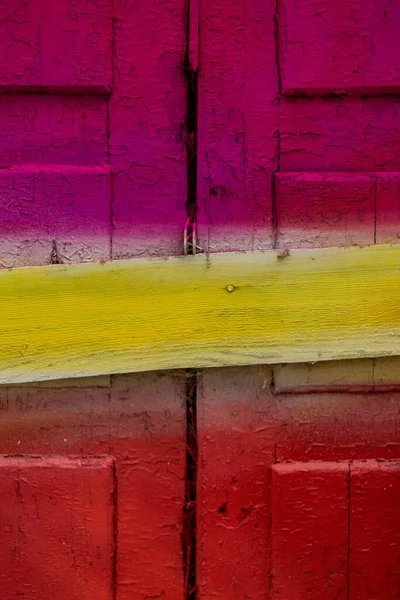 Vieille Porte Rose Avec Poignée Porte Colorée — Photo