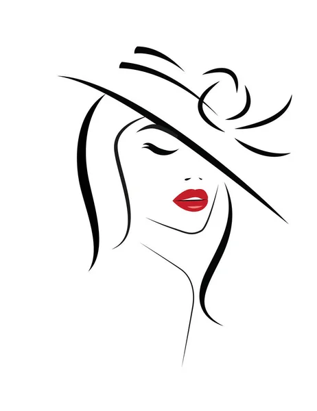 Logo Mujer Con Pelo Largo Vector — Vector de stock