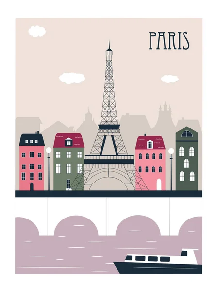 Paris Cityscape Background Vector Illustration — Stock Vector