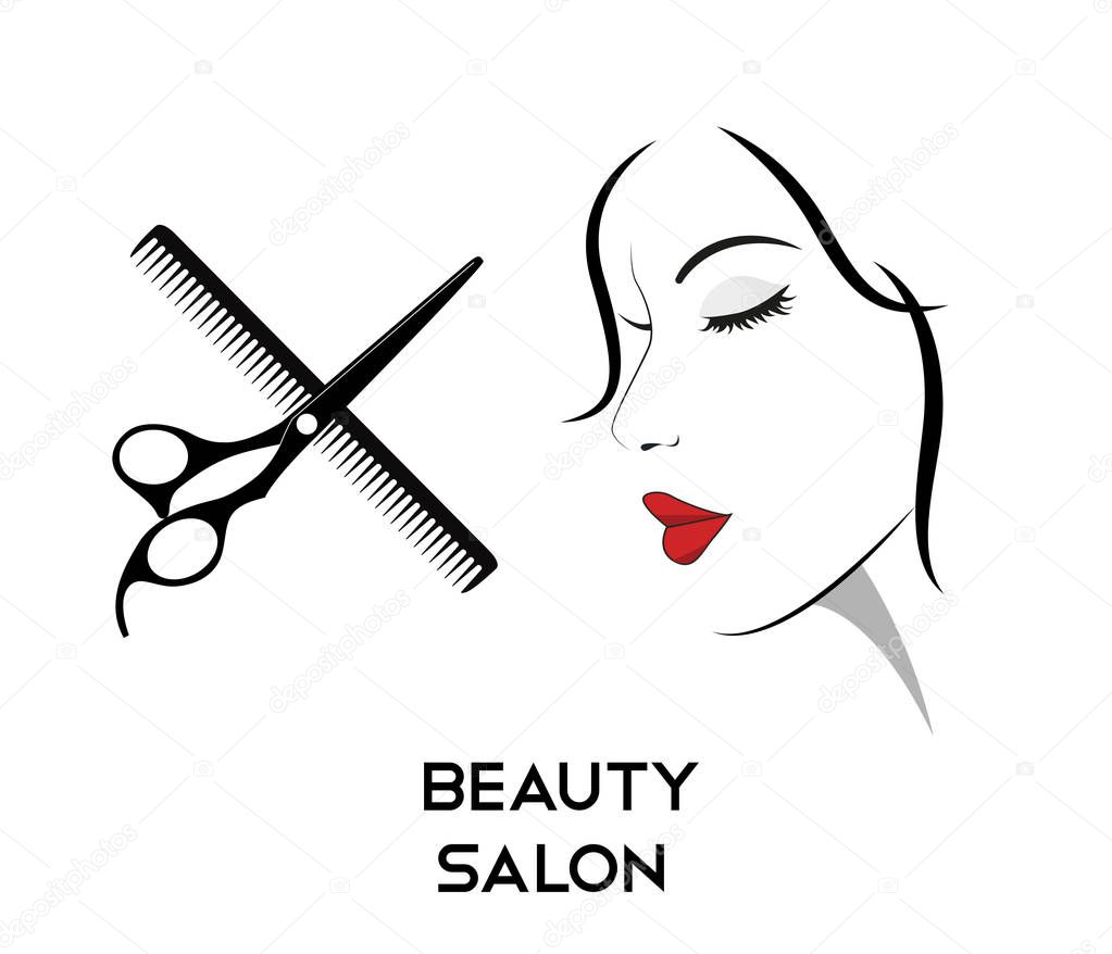 Haircut icons with scissors and comb for you design. Vector illustration for beauty salon