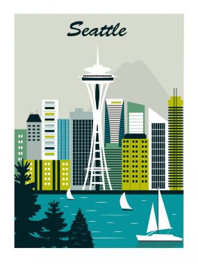 Seattle. Uzay İğnesi. Vektör
