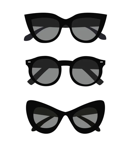 Sammlung Von Sonnenbrillen Ikonen Vektorillustration — Stockvektor