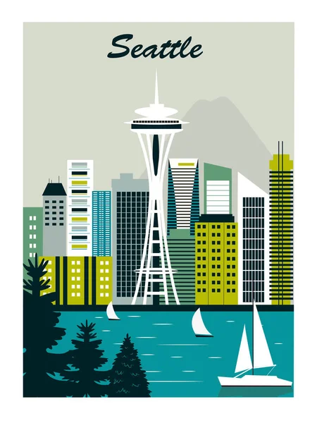 Seattle Space Needle Vecteur — Image vectorielle