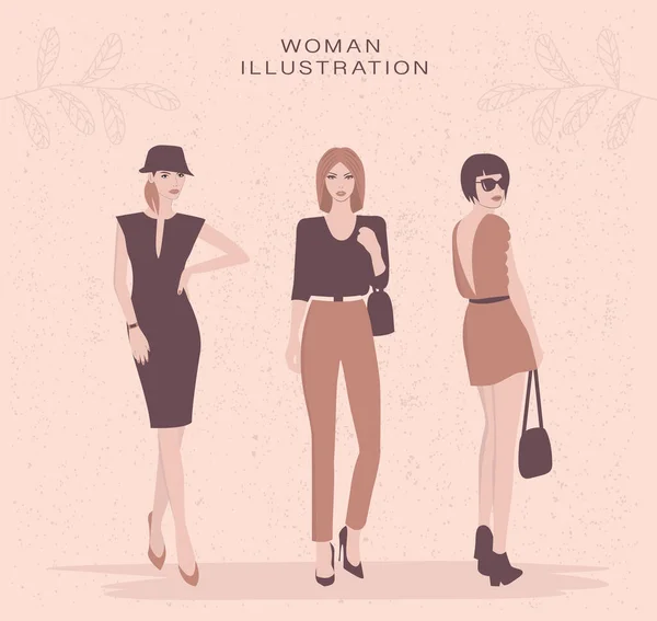 Moda Elegante Fondo Las Mujeres — Vector de stock