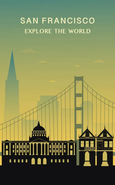 San Francisco Stad Kalifornien — Stock vektor