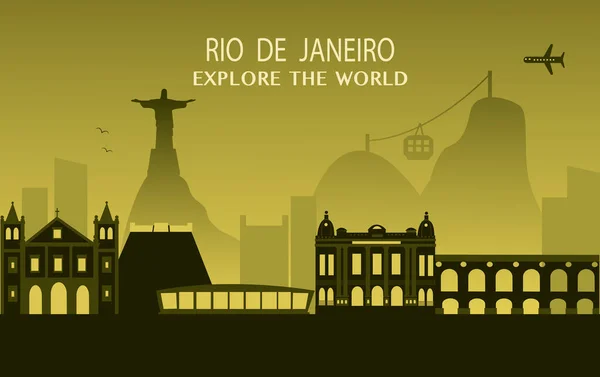 Rio Janeiro Città — Vettoriale Stock