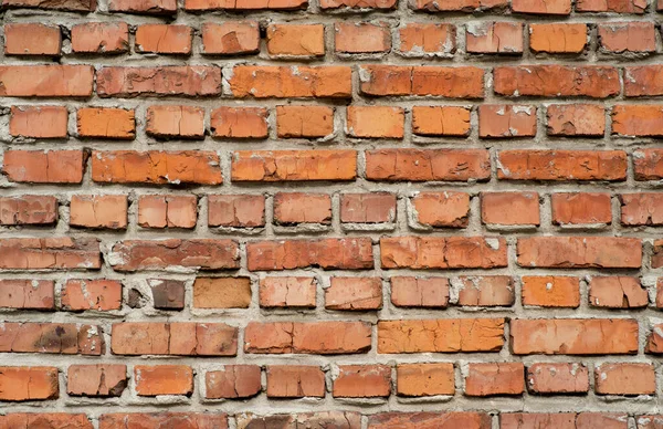 Texturen Den Gamla Väggen Från Röda Tegelstenar Som Bakgrund — Stockfoto