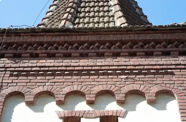 Textuur Van Oude Muur Van Rode Bakstenen Als Achtergrond — Stockfoto