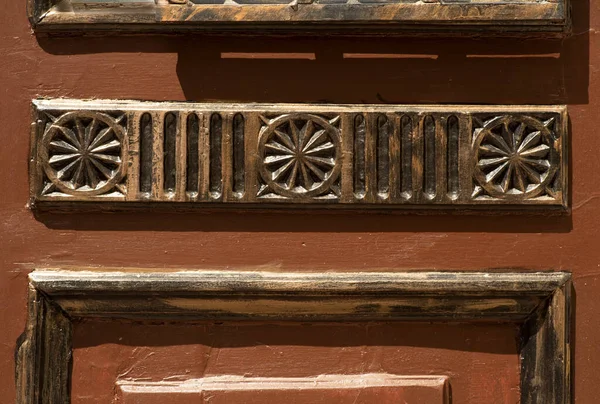 Текстура Декоративных Элементов Деревянных Дверей — стоковое фото