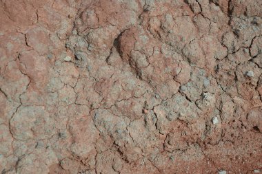 Yağmur suyundan sonra çizgileri olan kırmızı toprak