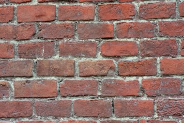 arka plan olarak kırmızı tuğlalardan eski duvarın dokusu