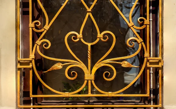 Старинные Современные Декоративные Кованые Металлические Элементы Заборов Ворот Оконных Решёток — стоковое фото