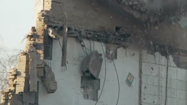 Korkunç imha duvar, geçmiş ve savaş sonuçları bina eski yakın çekim