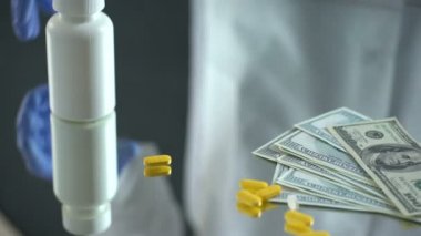 Dolar, ilaç iş, pahalı ilaçlar tablet bırakarak eczacı