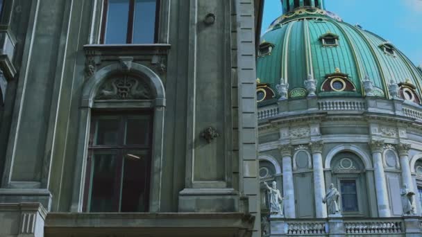 Παλάτι Amalienborg Κτίριο Δανική Βασιλική Κατοικία Της Οικογένειας Ιστορική Κληρονομιά — Αρχείο Βίντεο