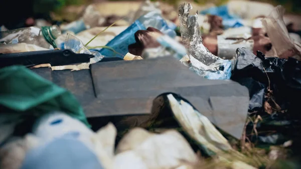 Çöp Bertaraf Kriz Atık Plastik Tüketim Sorunu Gezegende Yakın Çekim — Stok fotoğraf