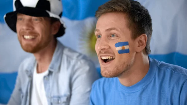 아르헨티나 승리를 Tv에서 마지막 — 스톡 사진