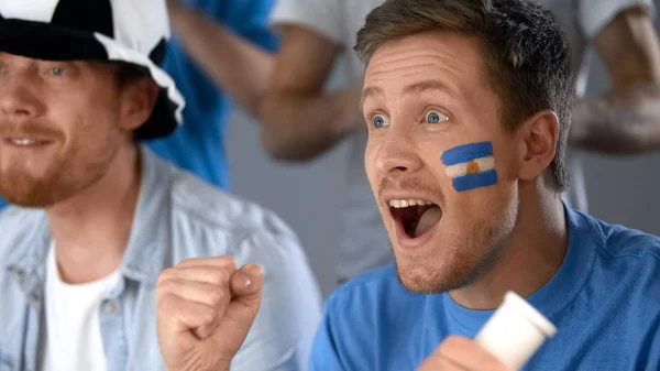 Tifosi Calcio Argentini Che Celebrano Successo Della Nazionale Competizione — Foto Stock