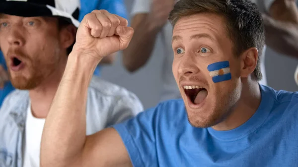 Argentinische Fußballfans Feiern Den Erfolg Der Nationalmannschaft Wettbewerb — Stockfoto