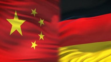 Çin ve Almanya el sıkışma, Uluslararası dostluk ilişkileri, arka plan bayrak
