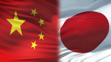 Çin ve Japonya el sıkışma, Uluslararası dostluk ilişkileri, arka plan bayrak