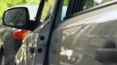 Sokakta otopark dışında otomatik, kilit kapıları, Araba alarm sistemi, işadamı alır