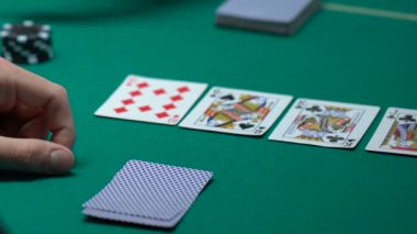 Kontrol kartları, poker, ace-yüksek düz birlikte kazanan şanslı kumarbaz