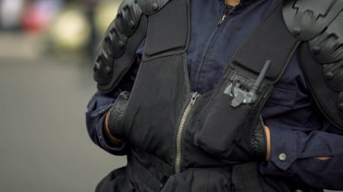 Festival, trafik kurallarını sırasında kamu güvenliği korumak polis closeup