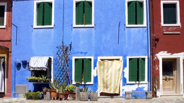 Shabby Casas Colores Isla Burano Venecia Turismo Verano Italia — Foto de Stock