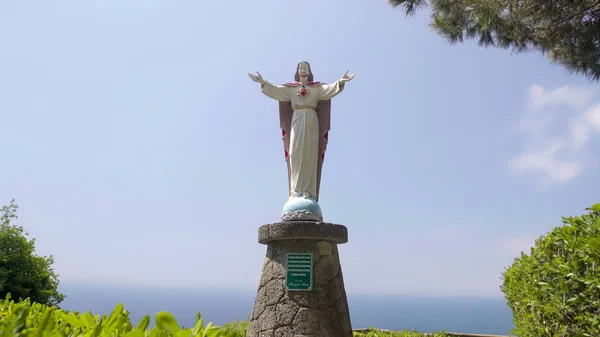 Bela Estátua Jesus Cidade Ischia Monumento Italiano Religião — Fotografia de Stock