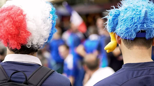 Francuski Kibiców Śmieszne Czapki Maskotki Wspieranie Piłce Nożnej — Zdjęcie stockowe