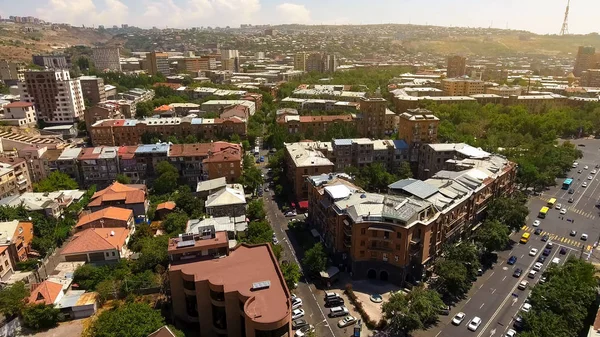 Yerevan Város Régi Épületek Utcák Légi Panorámás Utazás — Stock Fotó