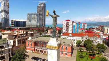 Medea with golden fleece on Europe Square in Batumi, Georgian art, sculpture clipart