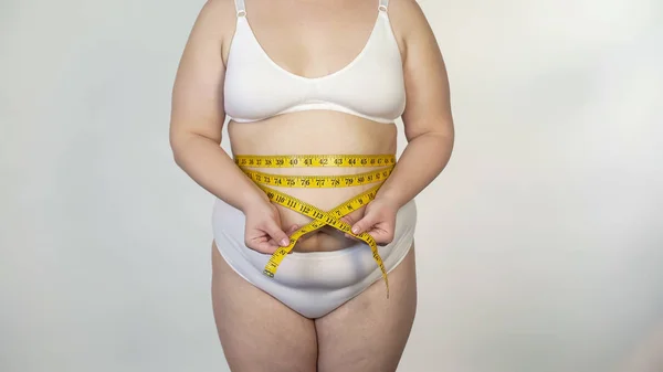 그녀의 부여를 다이어트 Weightloss — 스톡 사진