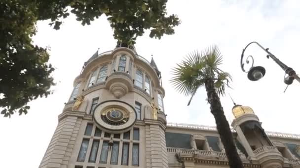 Astronomical Clock City Hall Building Batumi Georgian Sightseeing Tourism — Stock Video
