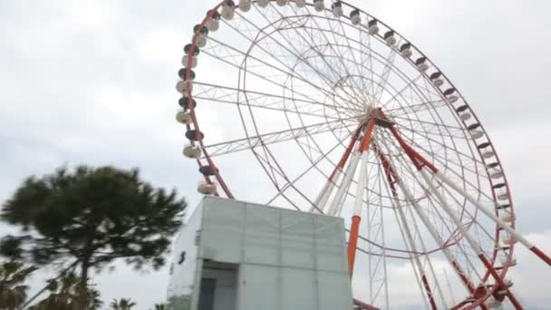 Ferris Wheel Batumi Amusement Park Sightseeing City Landmark Tourism — Stock Video