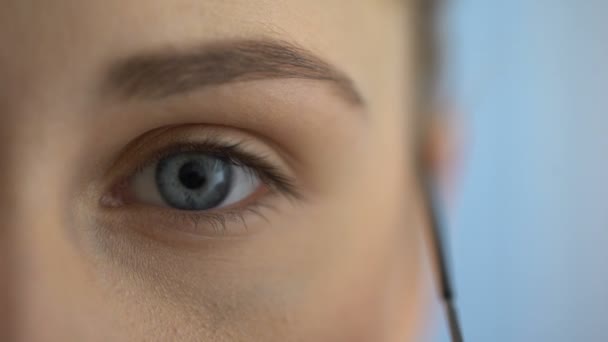 Kadın Gözlük Takıyor Kameraya Oftalmik Muayene Arıyorsunuz — Stok video