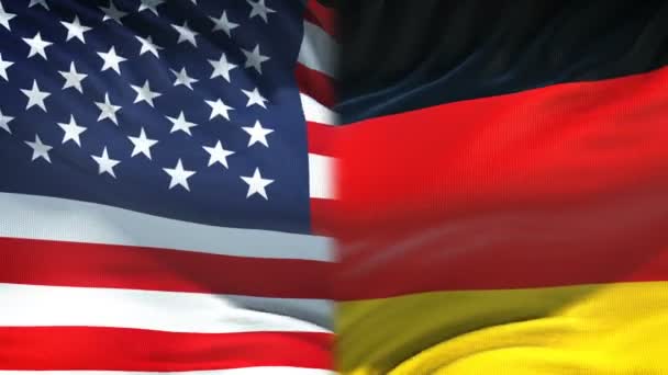 Conflito Eua Alemanha Crise Relações Internacionais Punhos Fundo Bandeira — Vídeo de Stock